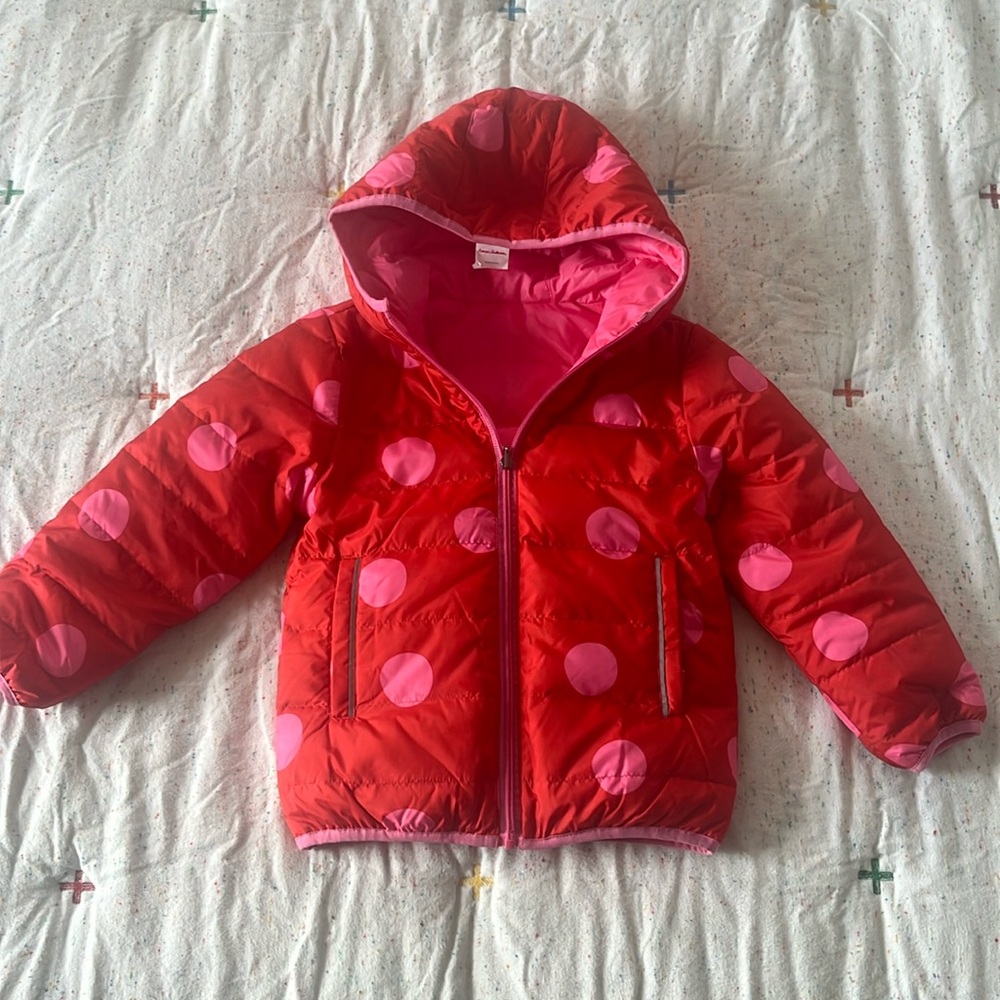 Girls Hanna Andersson reversible winter coat size 5